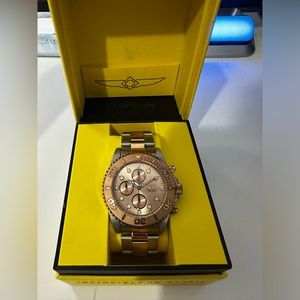 Rose Gold Invicta Pro Diver with 1/10 sec, 60 min and 60 second subdials